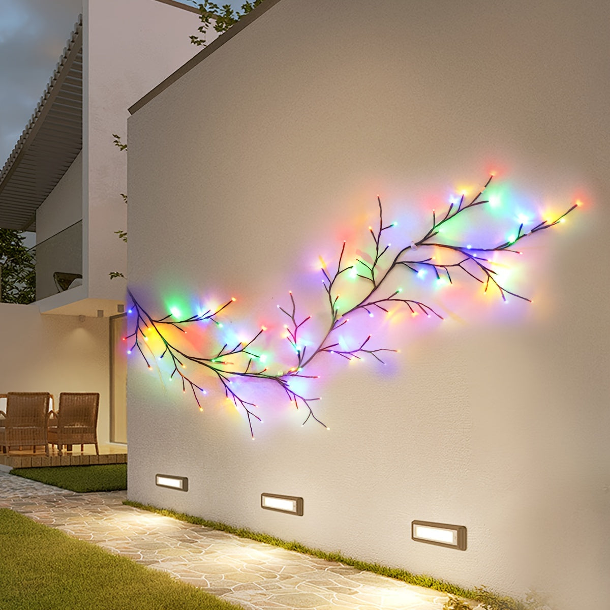 SolarWillow - Lâmpada de cordão solar flexível de 1,8 m com iluminação LED quente e 8 modos