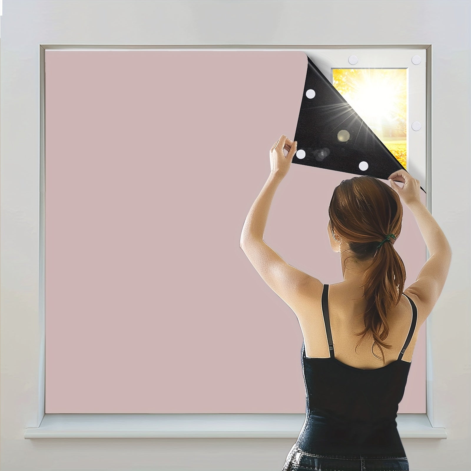 1 Pieza Cortinas Opacas - Persianas Opacas Portátiles, Cubierta de Ventanas para Sala y Dormitorio