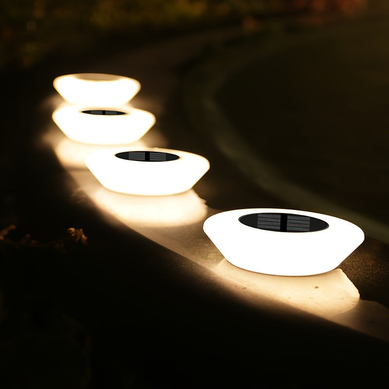 SolarLuxe - 4 Peças de Lâmpadas Subterrâneas Solares Impermeáveis para Jardim e Paisagem