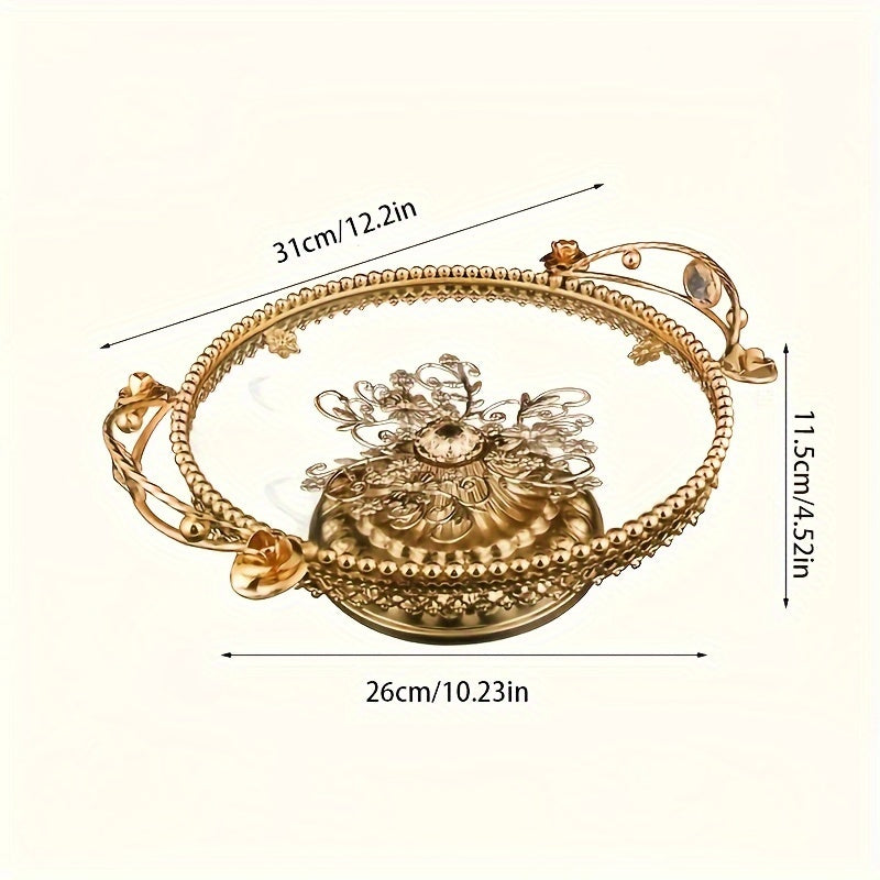 GlasElegance - Glass Fruit Bowl with Polished Metal Finish