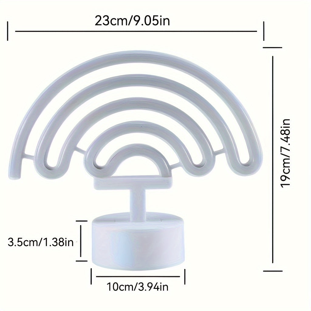 RainbowGlow - Cute Rainbow Neon Light with Lamp Base
