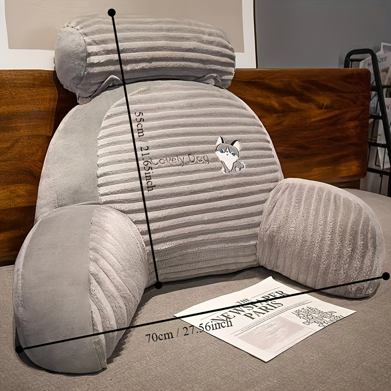Cojín de borde de cama de felpa con soporte lumbar - Suave soporte lumbar para cama y sofá, cuatro estaciones