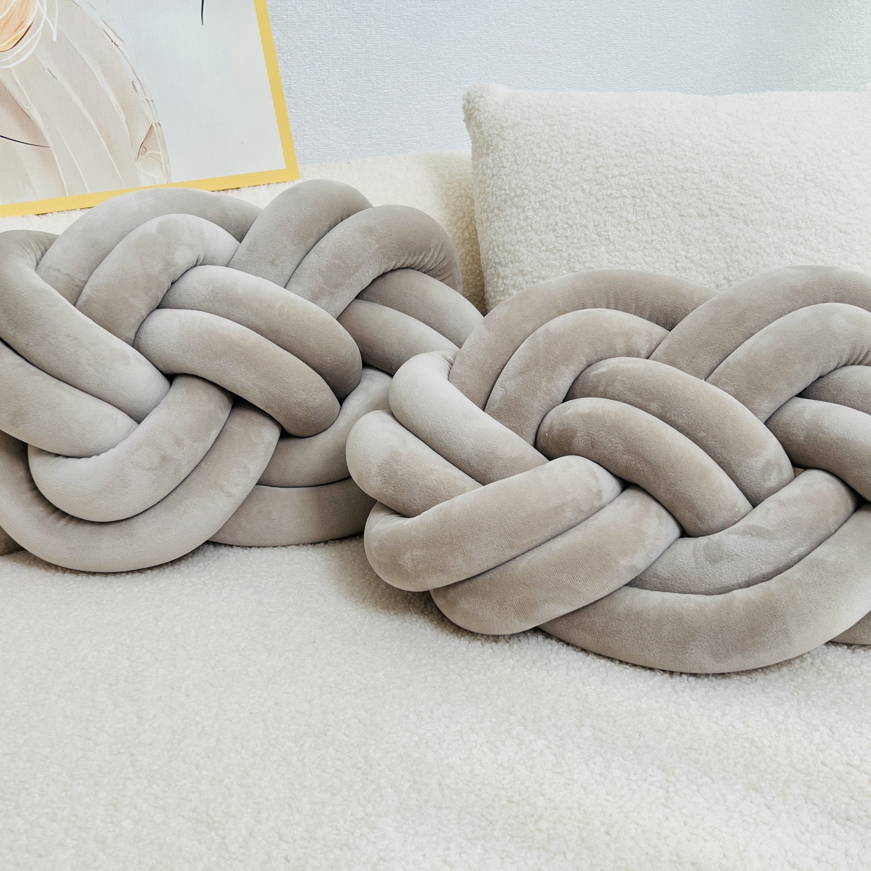 2 Pieces Button Ball Cushions - Soft Plush Cushions, Decorative Cushions for Bed, Sofa, and Living Room