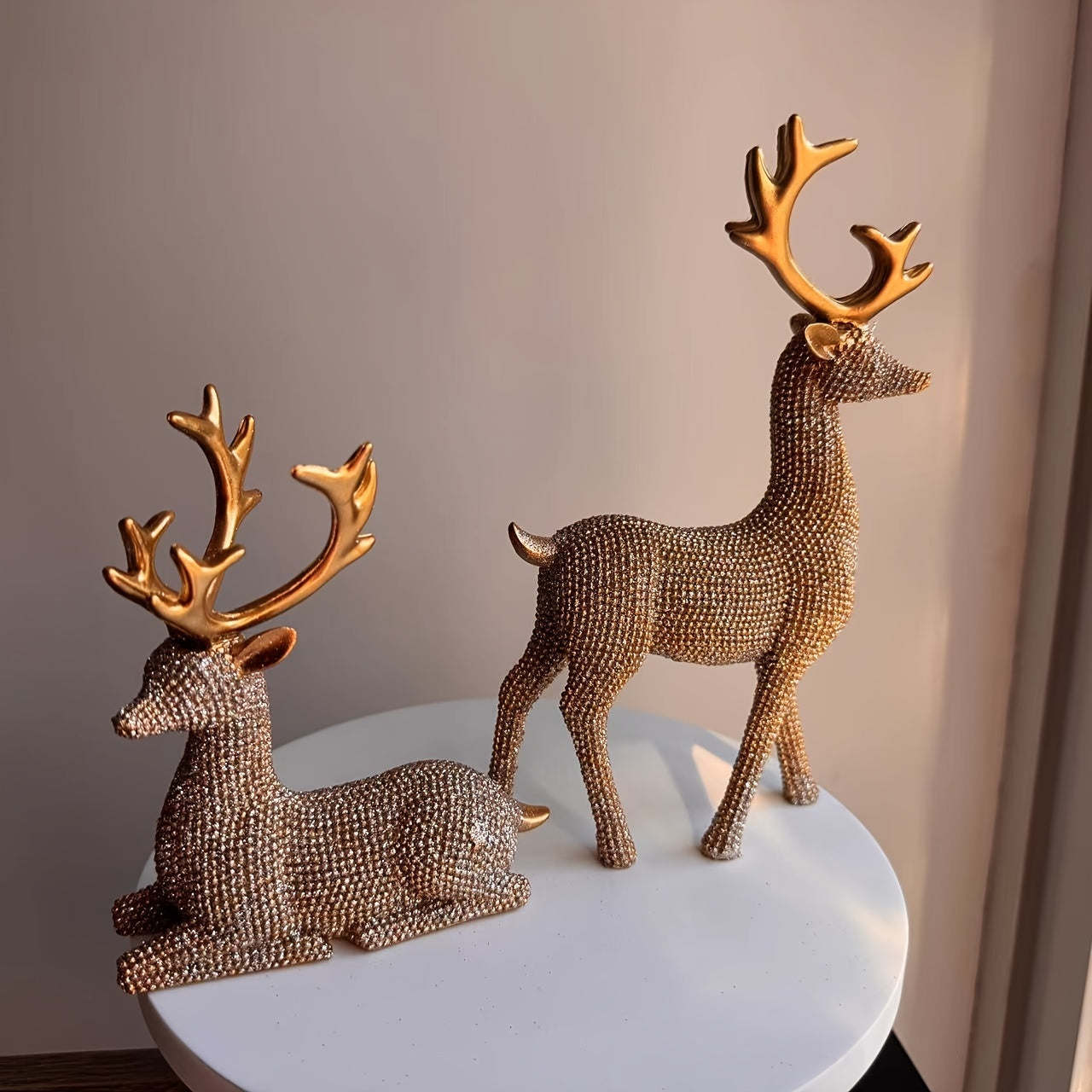 KerstRendier - Set di 2 Figurine di Renna per Interno ed Esterno