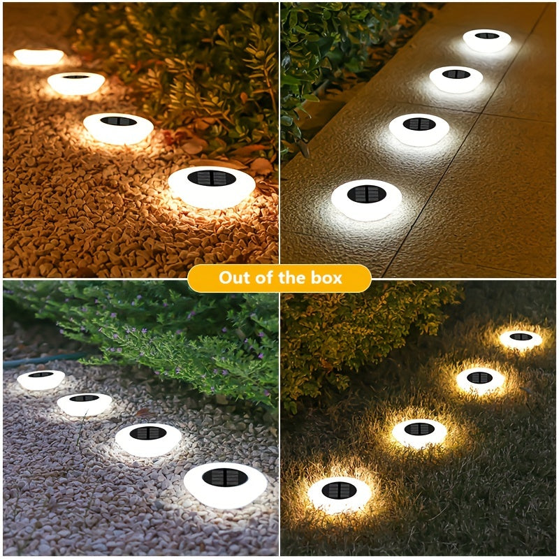 SolarLuxe - 4 Peças de Lâmpadas Subterrâneas Solares Impermeáveis para Jardim e Paisagem