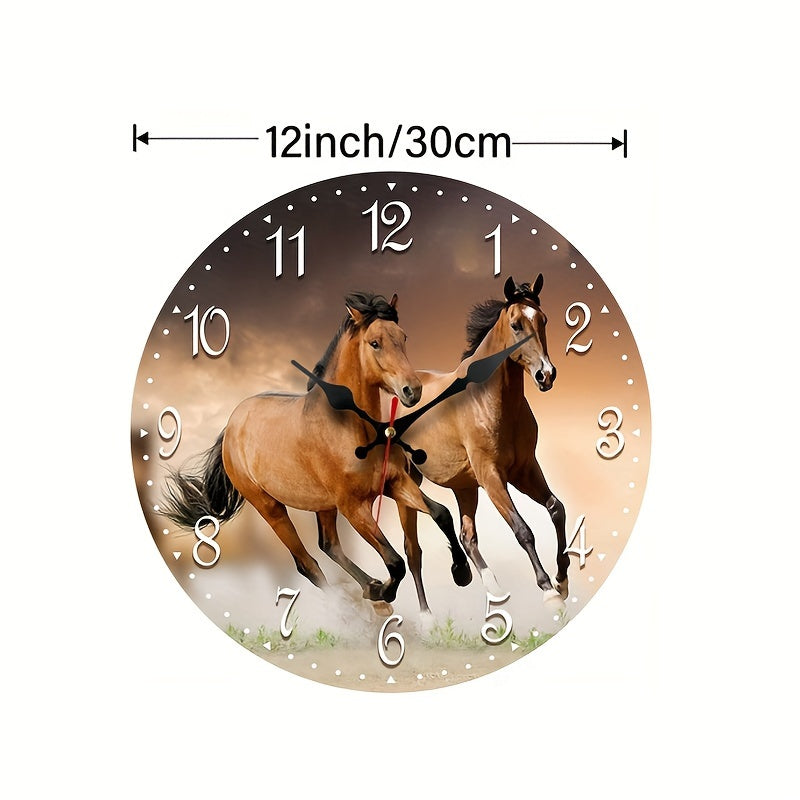 GallopTime - Silent Wall Clock with Running Horse Design