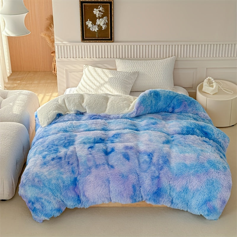 Manta de piel de cordero gruesa y cálida de felpa - Ropa de cama suave y esponjosa para otoño e invierno