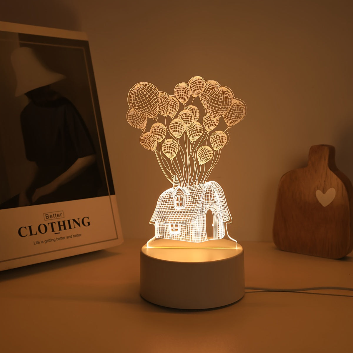 LumiBalloon - Lampada Notturna 3D a LED a Forma di Palloncino Alimentata via USB