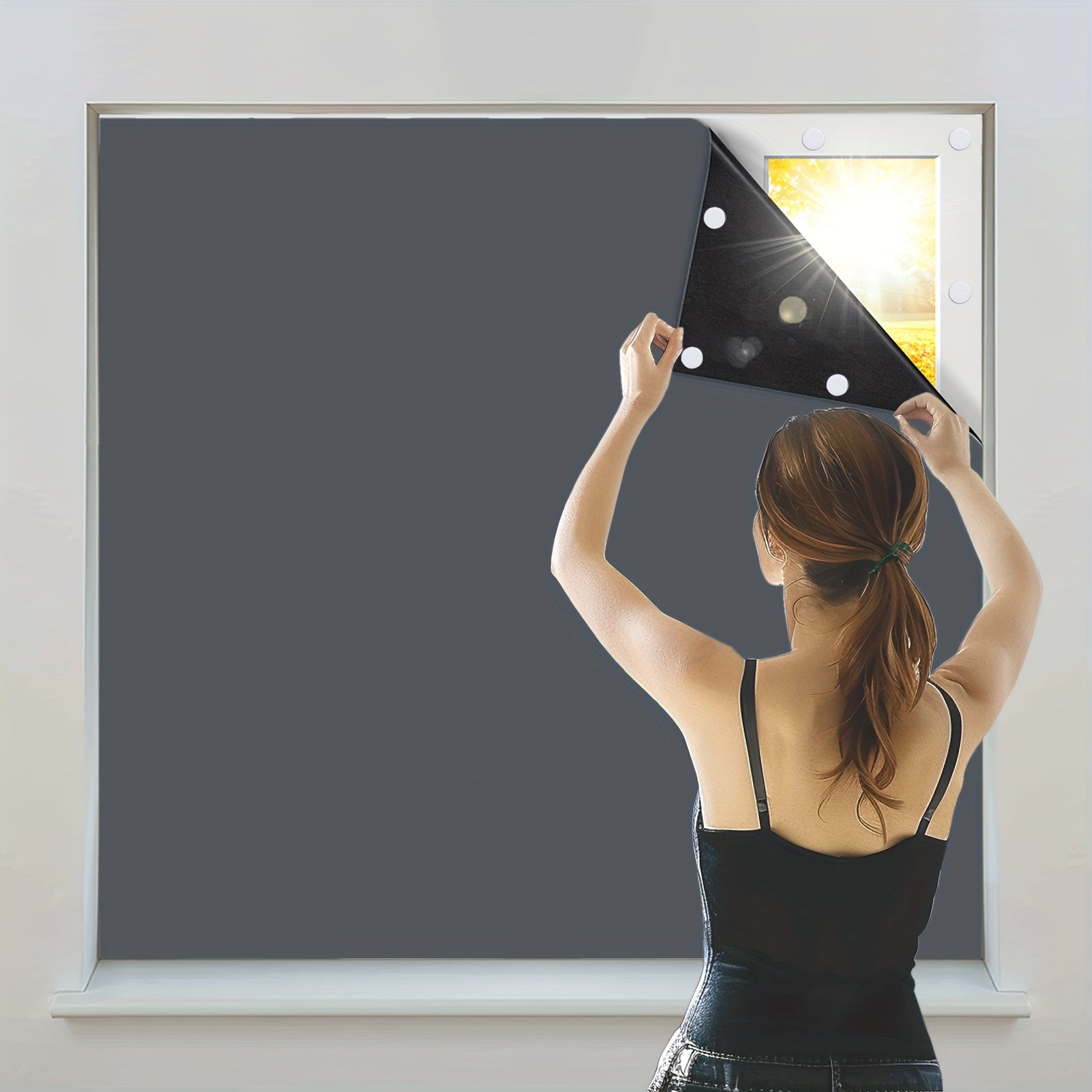 1 Pieza Cortinas Opacas - Persianas Opacas Portátiles, Cubierta de Ventanas para Sala y Dormitorio
