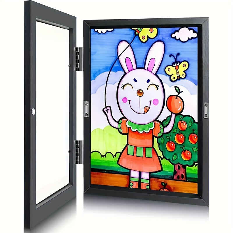 1 pezzo Cornice per bambini - Cornice A4 con apertura frontale per opere scolastiche, Cornice flip per dipinti e progetti