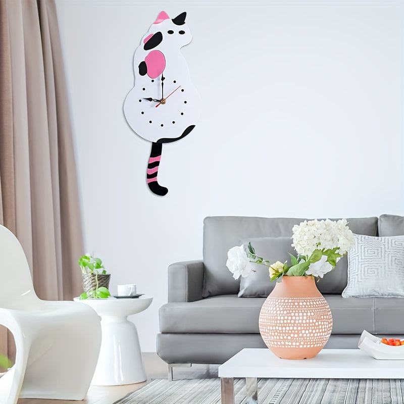 SwingTail - Schommelstaart Kat Wandklok met Stil Mechanisme