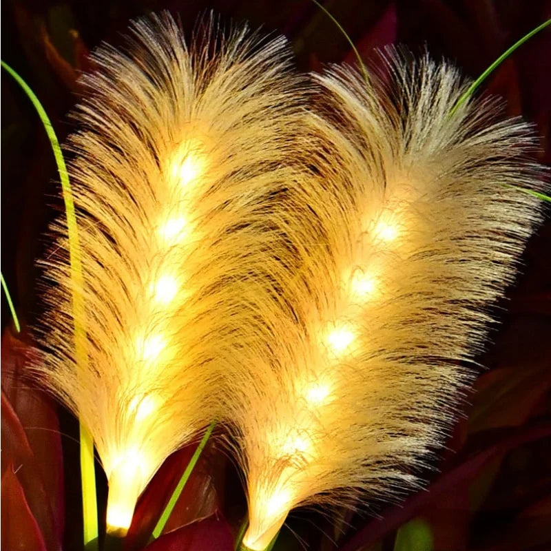 Iluminação de Jardim Exterior Solar em Junco Decorativa