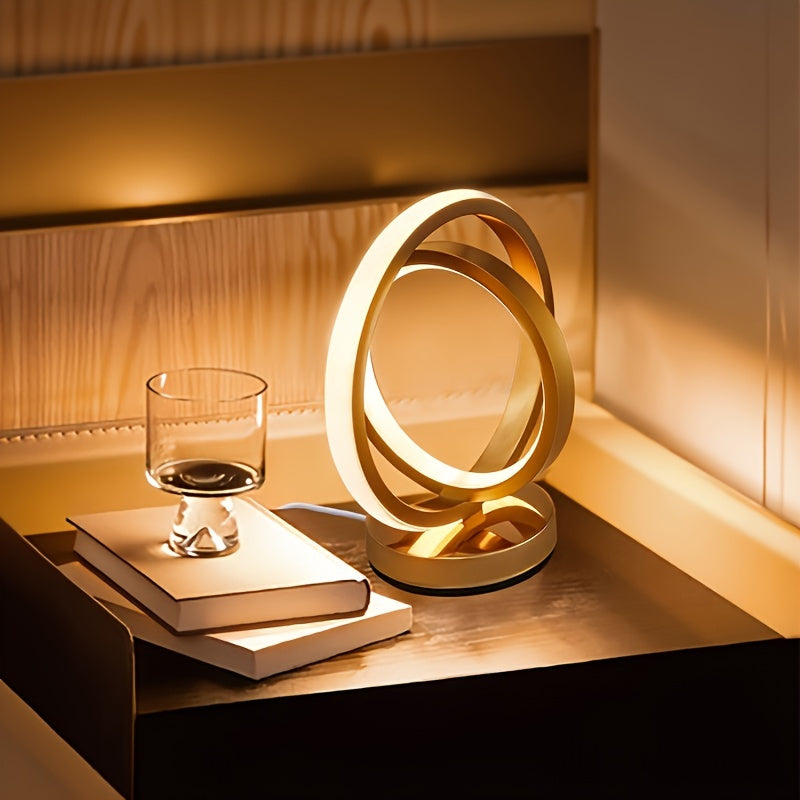 LumiSunset - Candeeiro de Mesa Metálico Moderno, Alimentado por USB, Candeeiro de Secretária Regulável