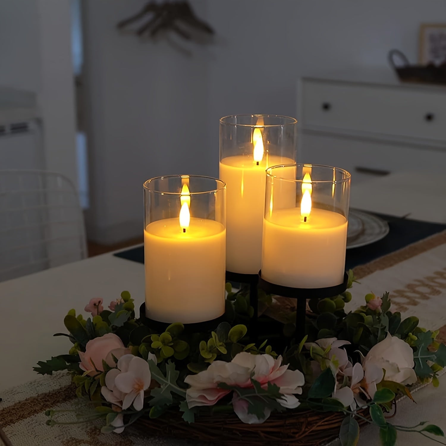 Set de 3 Velas LED con Control Remoto - Perfecto para Navidad, Bodas y Cumpleaños