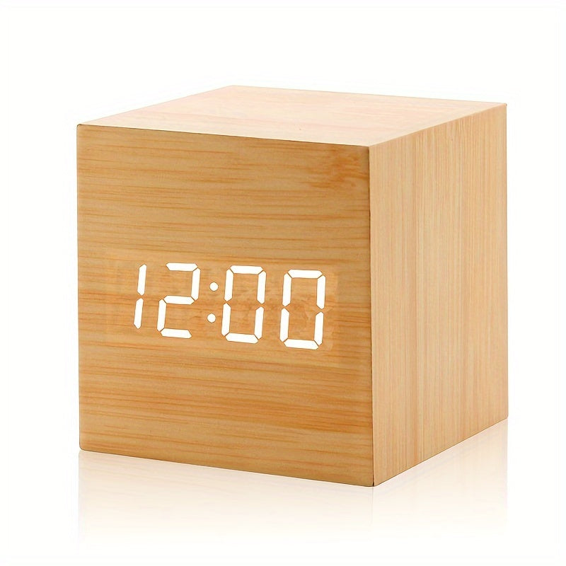 WoodTime - Wooden Alarm Clock with LED Display