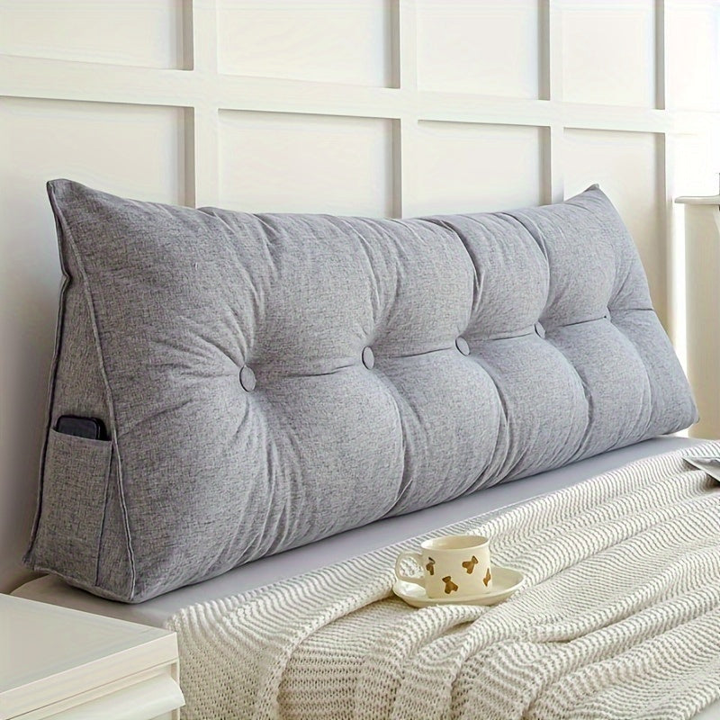 Ademend Lino Triangolare Cuscino a Wedge - Cuscino per Schiena Confortevole per Letto e Divano