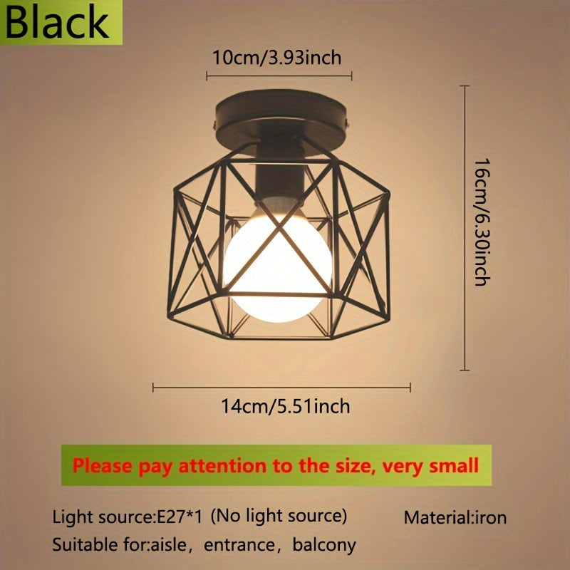 NordicLight - Black Iron E27 Ceiling Lamp for Bedroom and Kitchen