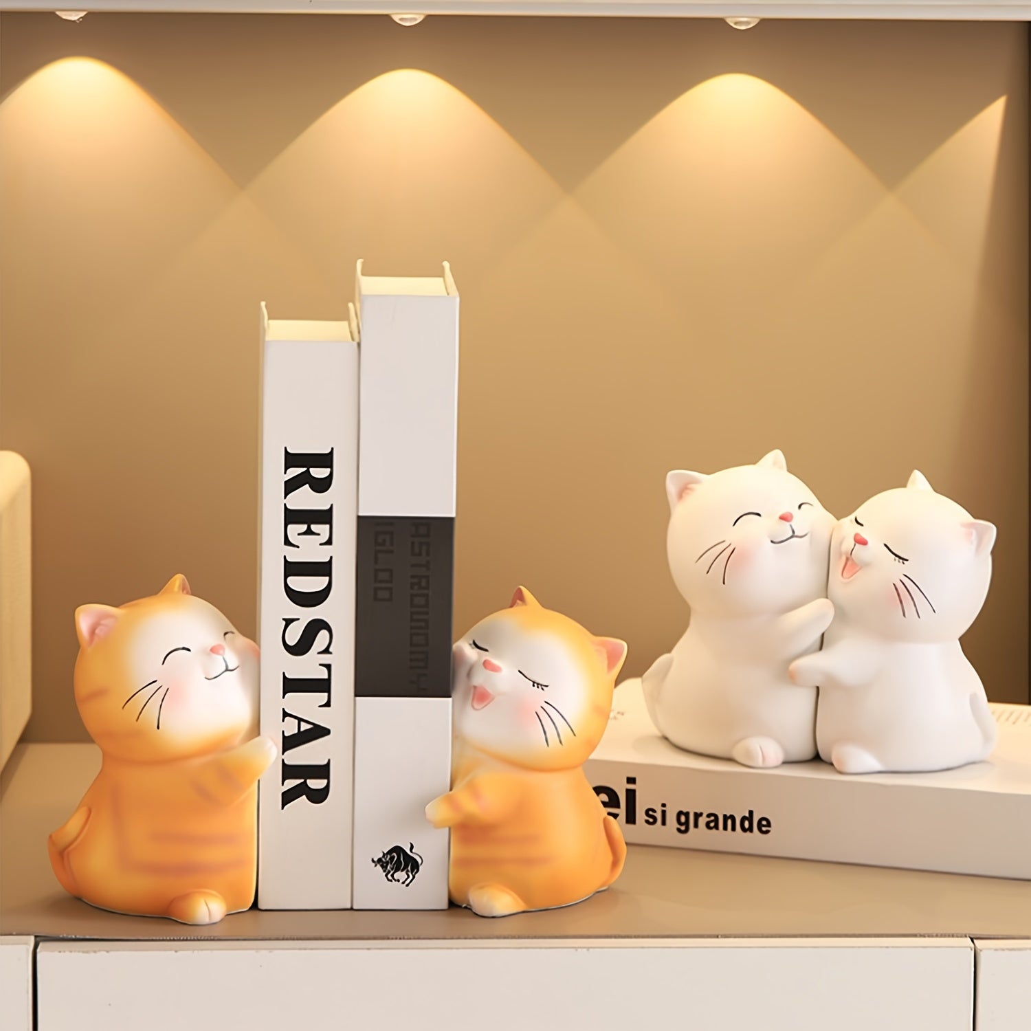 LoveCats - Charmante Hars Kat Boekensteunen - Perfect voor Thuis & Kantoor Decoratie