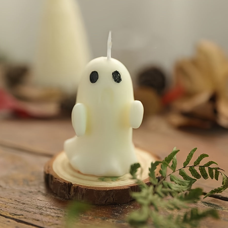 Candela profumata artigianale di Halloween – Profumo di fresia, vaso con fiocco