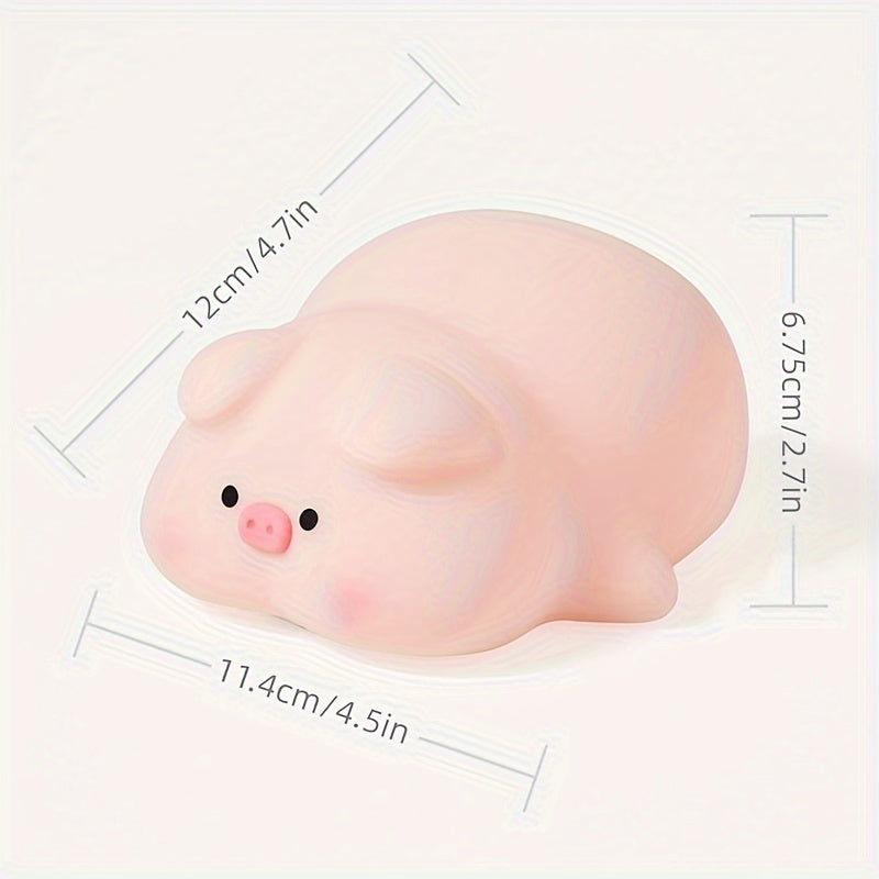 PiggyGlow - Cute Silicone Night Light, USB Rechargeable, Perfect Gift