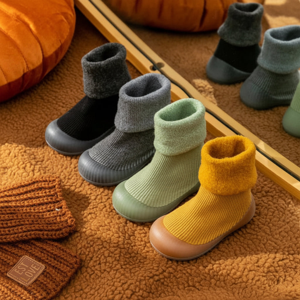Antislip Socks Toddlers Warm Cotton Baby Shoes First Steps