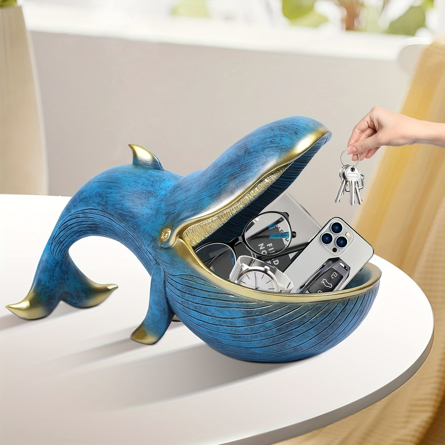 WhaleDecor - Whale Statue Candy Plate & Storage Box