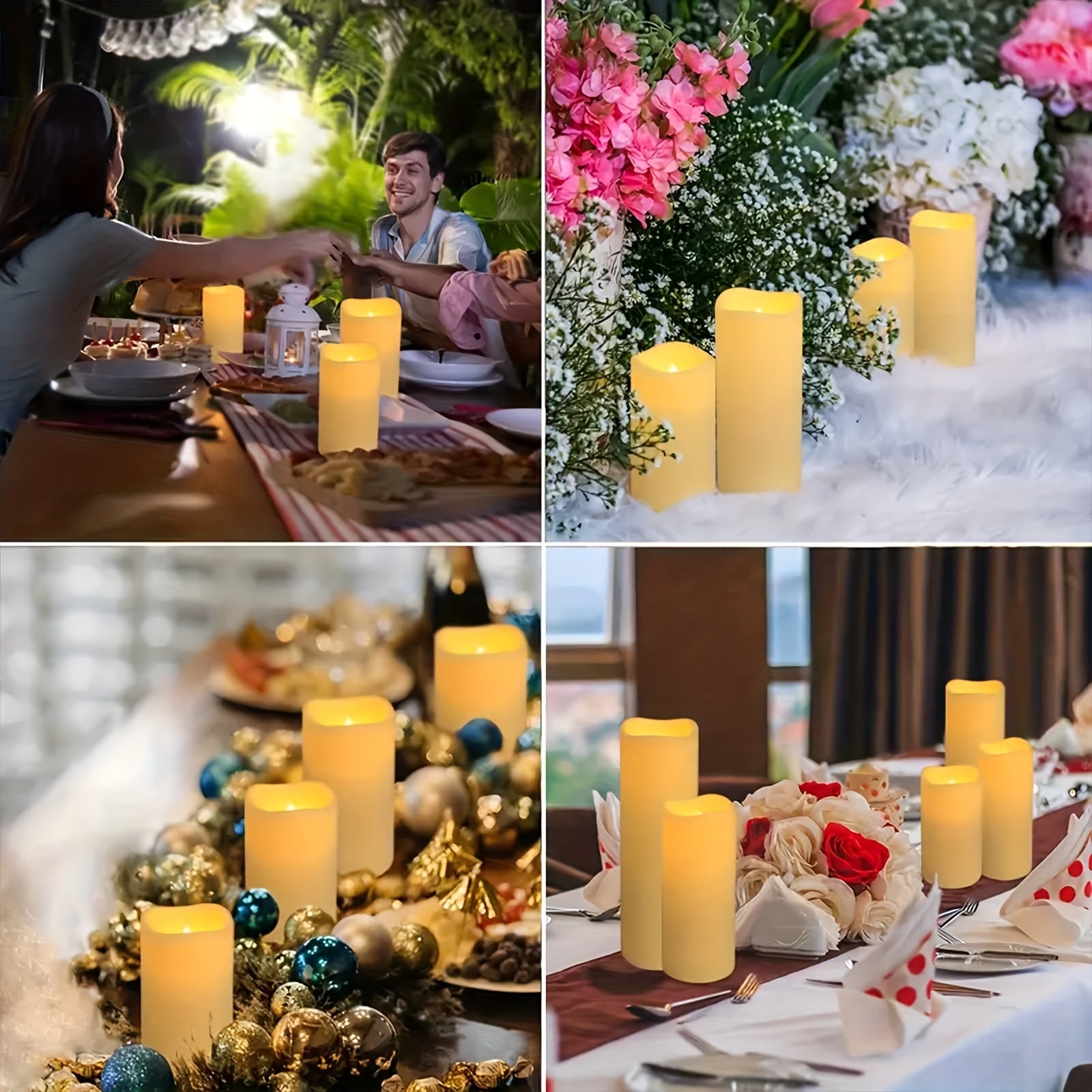 12 LED Waterproof Ivory-Colored Candles - Flameless Candles with Timer and Remote Control
