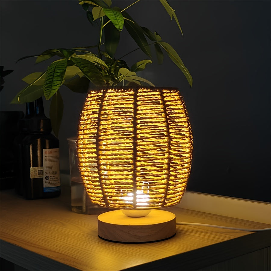 EcoLoom - Handmade Wooden Table Lamp with Warm LED Glow