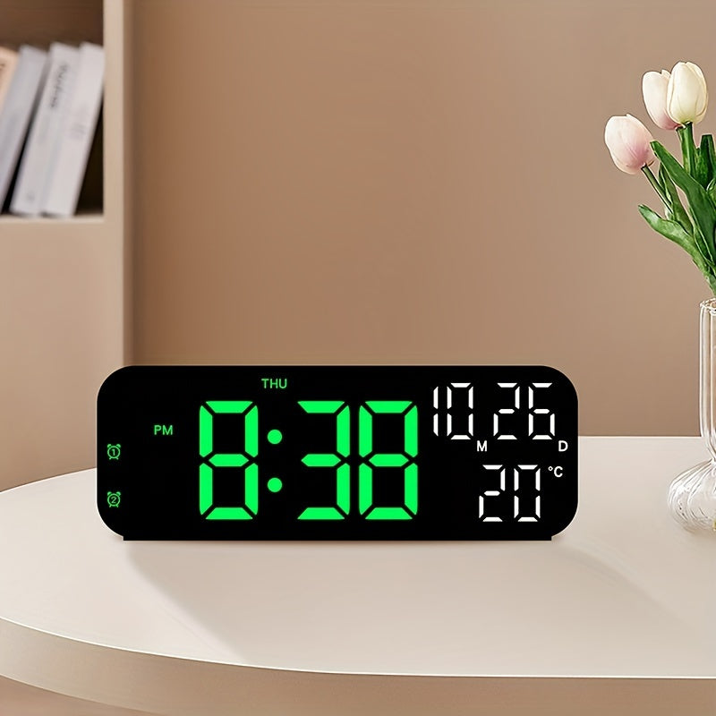 DeskTime - Orologio da tavolo digitale USB con visualizzazione di data e temperatura