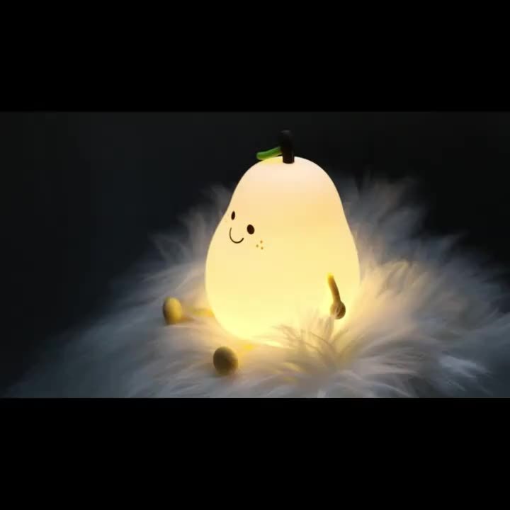 PearGlow - USB Rechargeable Pear-Shaped LED Desk Lamp with Dimmable Features