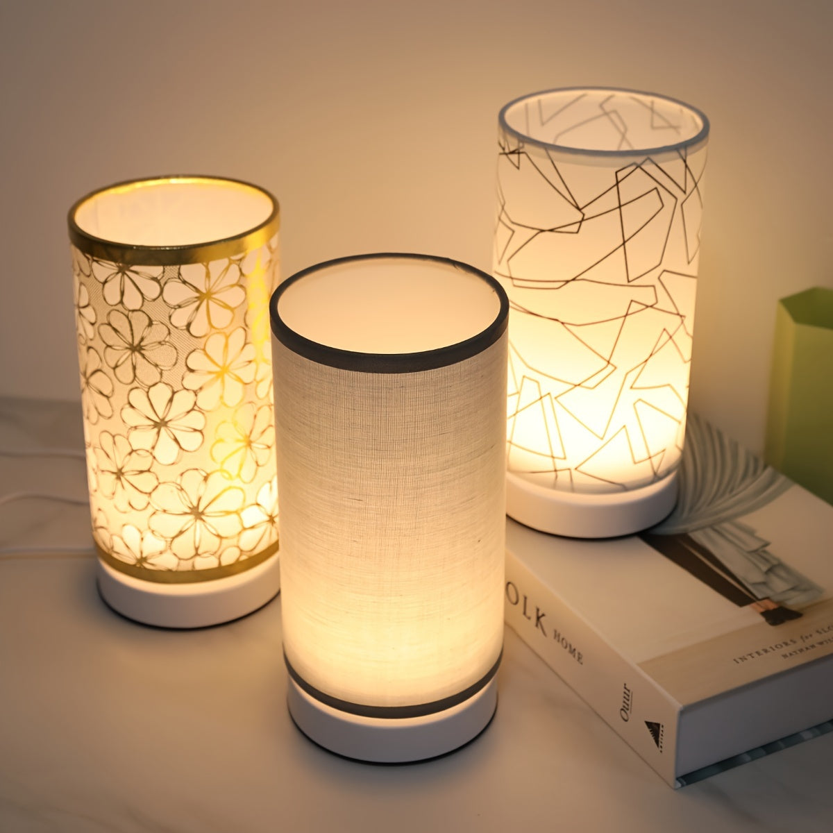 ModernLicht - Lámpara de mesa USB cilíndrica