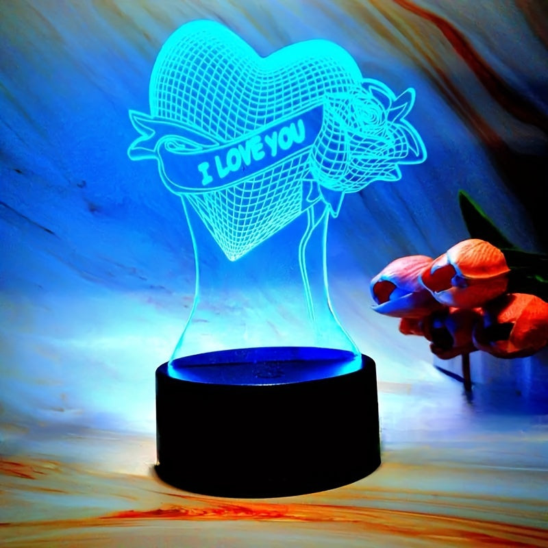 HartLicht - Lampada Illusione 3D a LED con Controllo Touch, 7 Colori e Alimentazione USB/Batteria