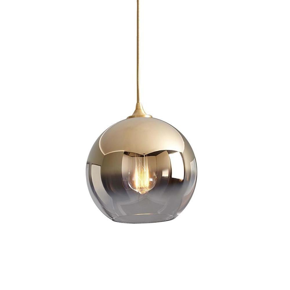 SphereGlow - Candeeiro Suspenso Industrial de Vidro Moderno com LED para Cozinha e Sala de Jantar