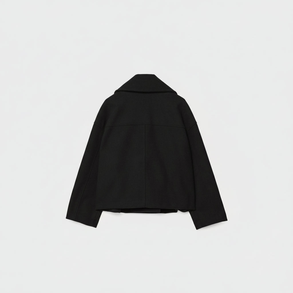 Blazer Women Short Double Breasted Oversized Jacket Lapel
