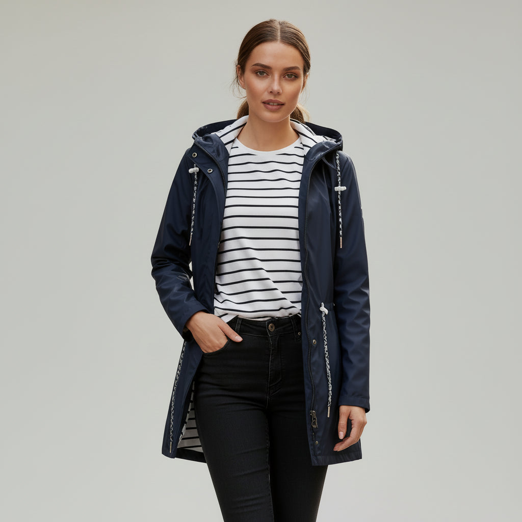 Womens Long Waterproof Raincoat All Seasons