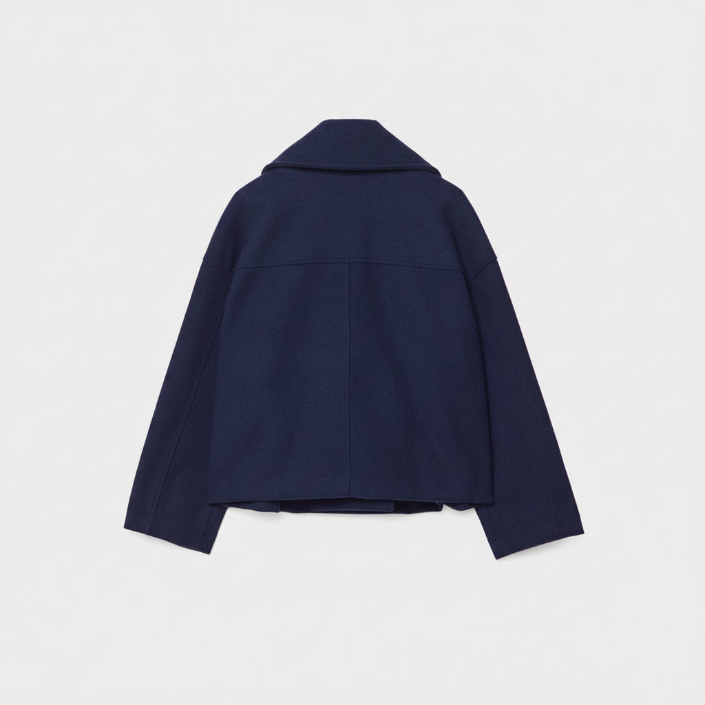 Blazer Women Short Double Breasted Oversized Jacket Lapel