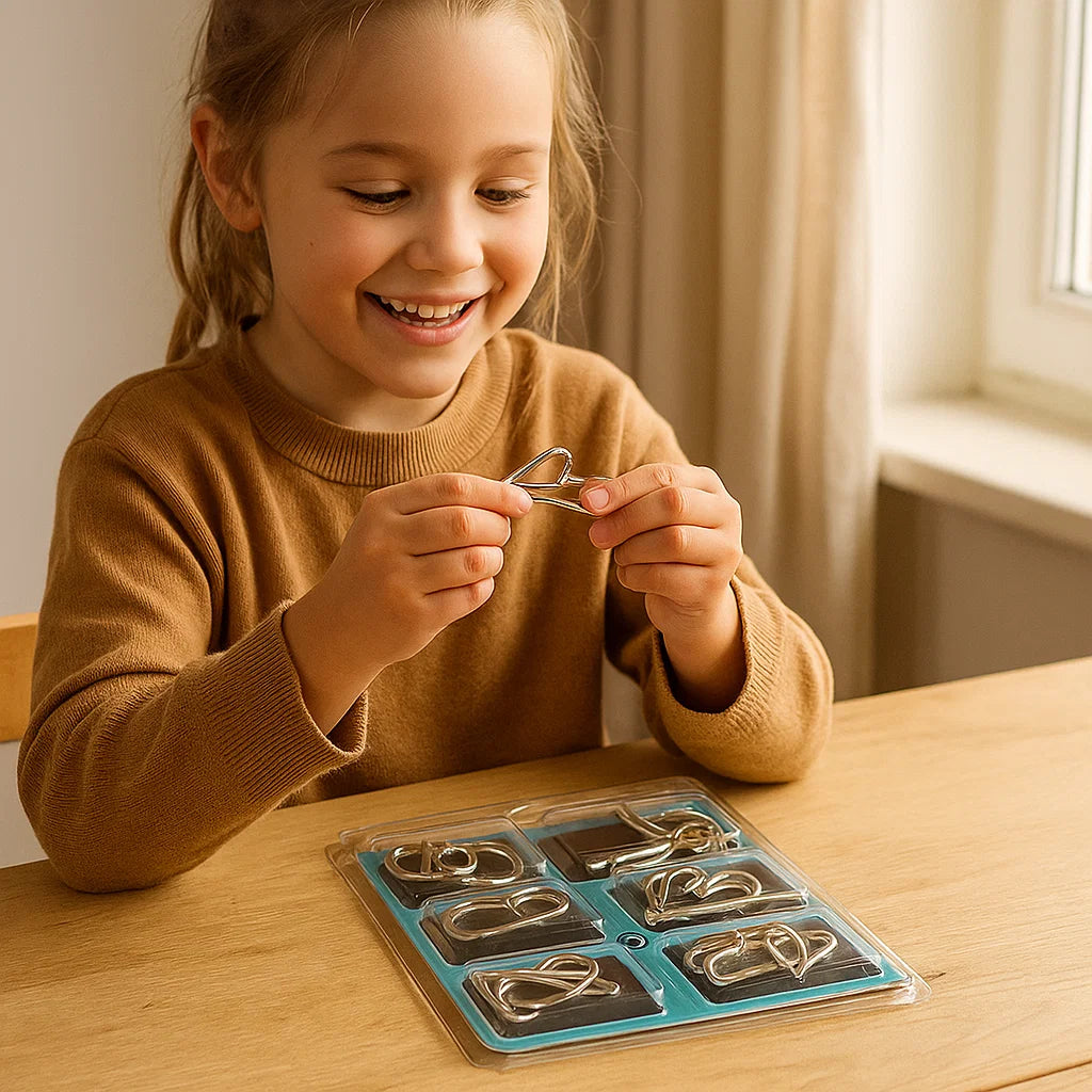 Giocattolo Puzzle Bambini Metallo Pensiero Logico Set Educativo