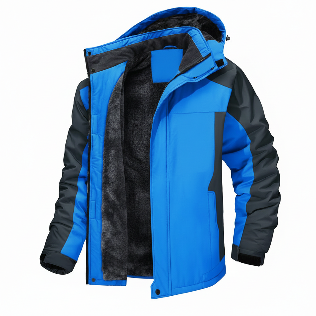 Mens Winter Jacket Waterproof Windproof Adjustable Hood