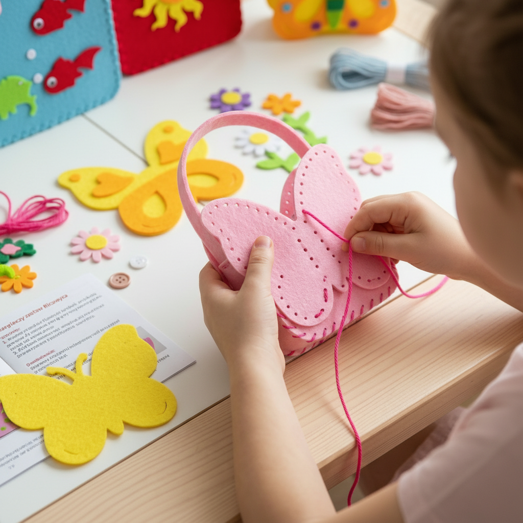 Borse in Feltro Sicure Kit Creativo Per Bambini Maniglie ֆ - Image 1