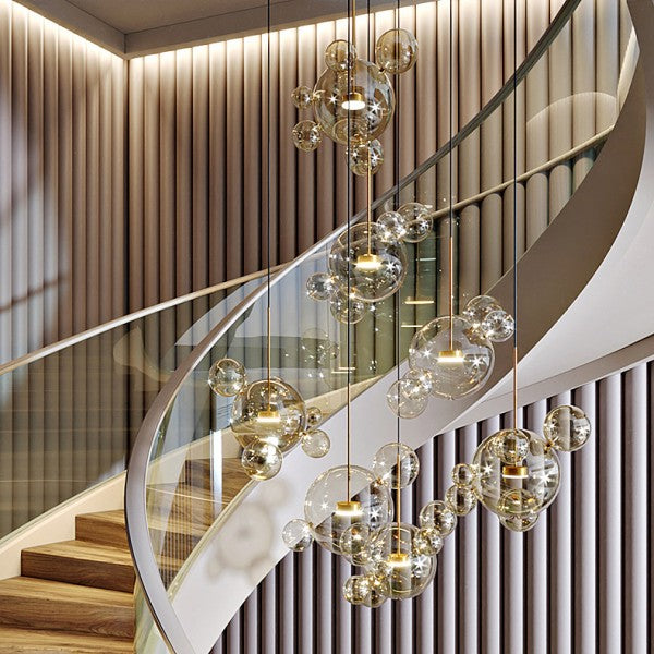 SphereGlow - Modern Glass Pendant Lamp for Living Room and Dining Room