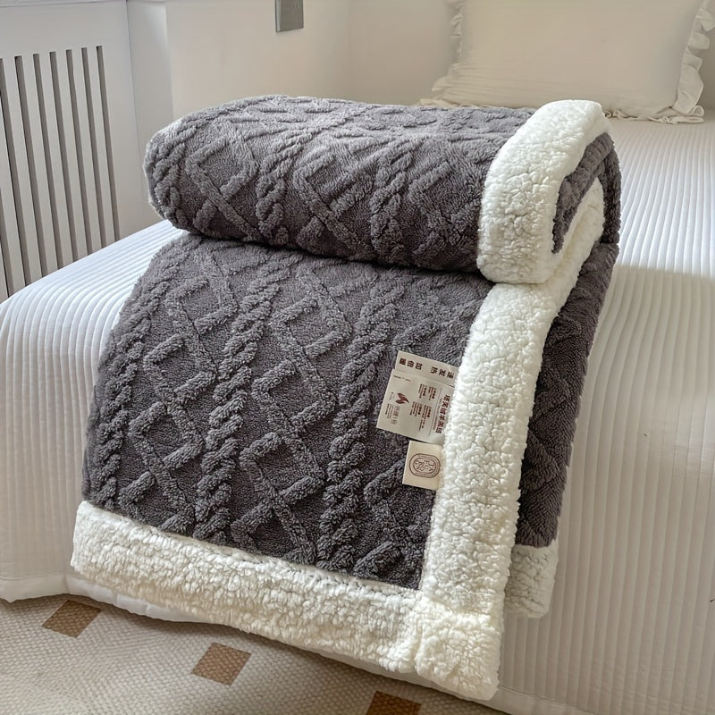 Coperta in pile reversibile a 1 pezzo - Coperta per divano più spessa per autunno e inverno, adatta per tutte le stagioni