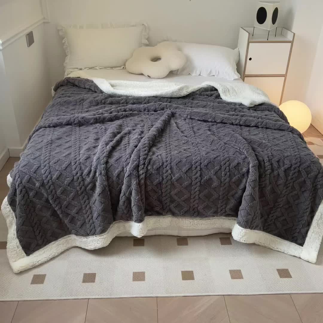 Coperta in pile reversibile a 1 pezzo - Coperta per divano più spessa per autunno e inverno, adatta per tutte le stagioni