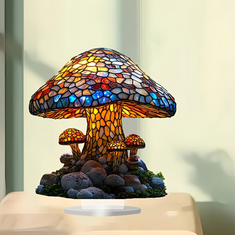 MushroomGlow - Bohemian Acrylic Table Lamp Without Electricity