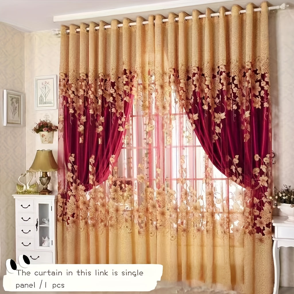 Cortina Opaca de Estilo Europeu - Jacquard de Dupla Camada para Quarto e Sala de Estar