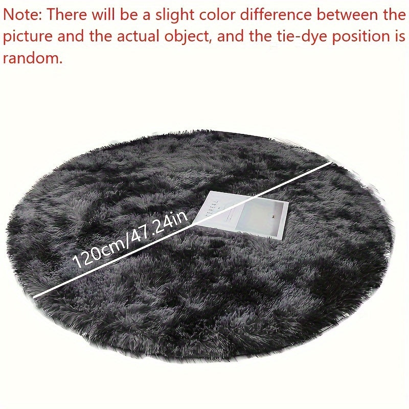 1pc Tappeto Rotondo in Peluche Tie-dye - Morbido e Caldo Tappeto Decorativo per Soggiorno, Camera da Letto e Yoga