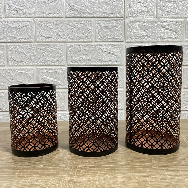 3-piece Set Nordic Iron Candle Holders - Stylish Home Decoration
