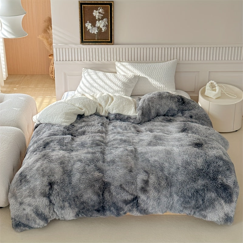 Manta de piel de cordero gruesa y cálida de felpa - Ropa de cama suave y esponjosa para otoño e invierno