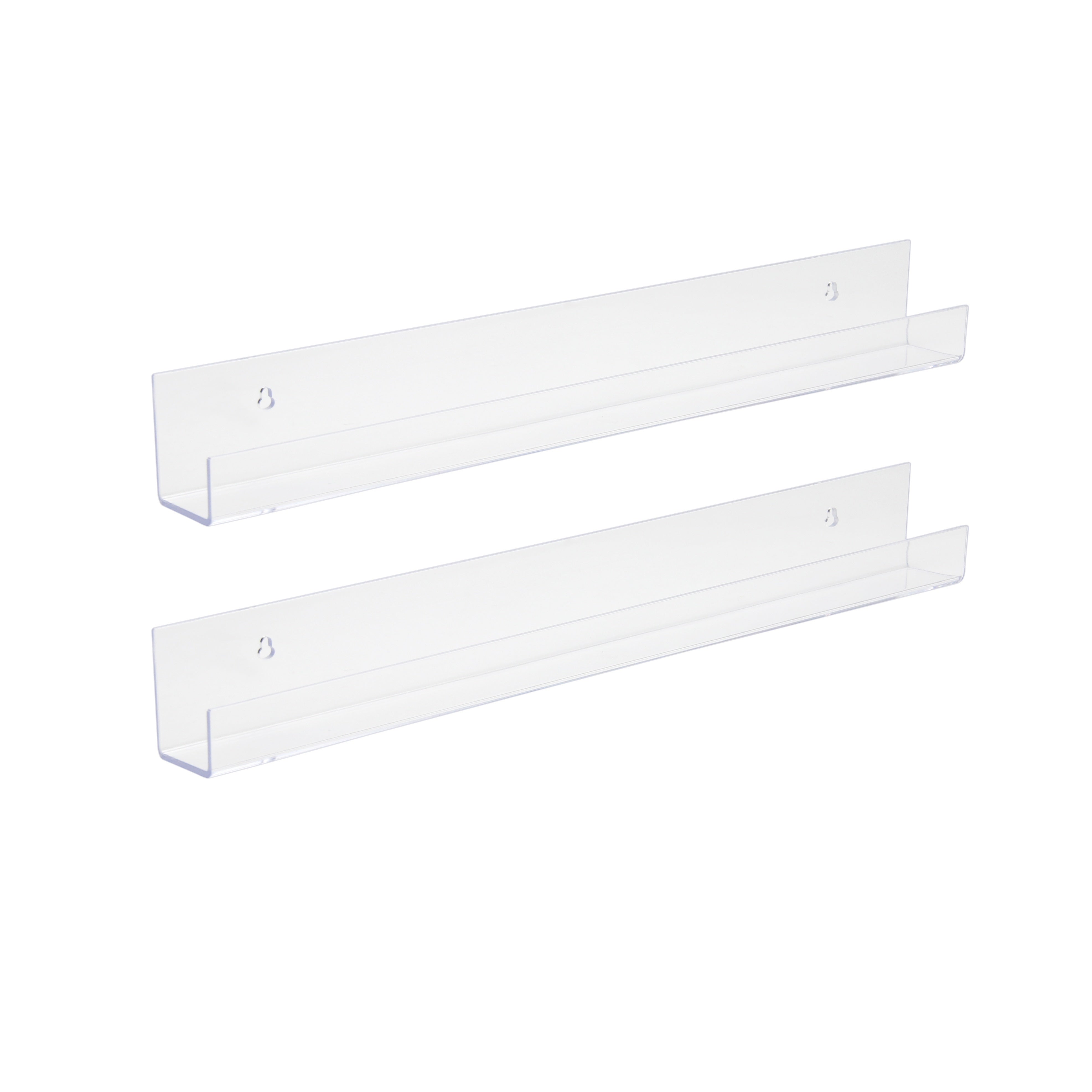 AcrylicClear - Floating Transparent Storage Shelves for Bedroom, Living Room & Bathroom