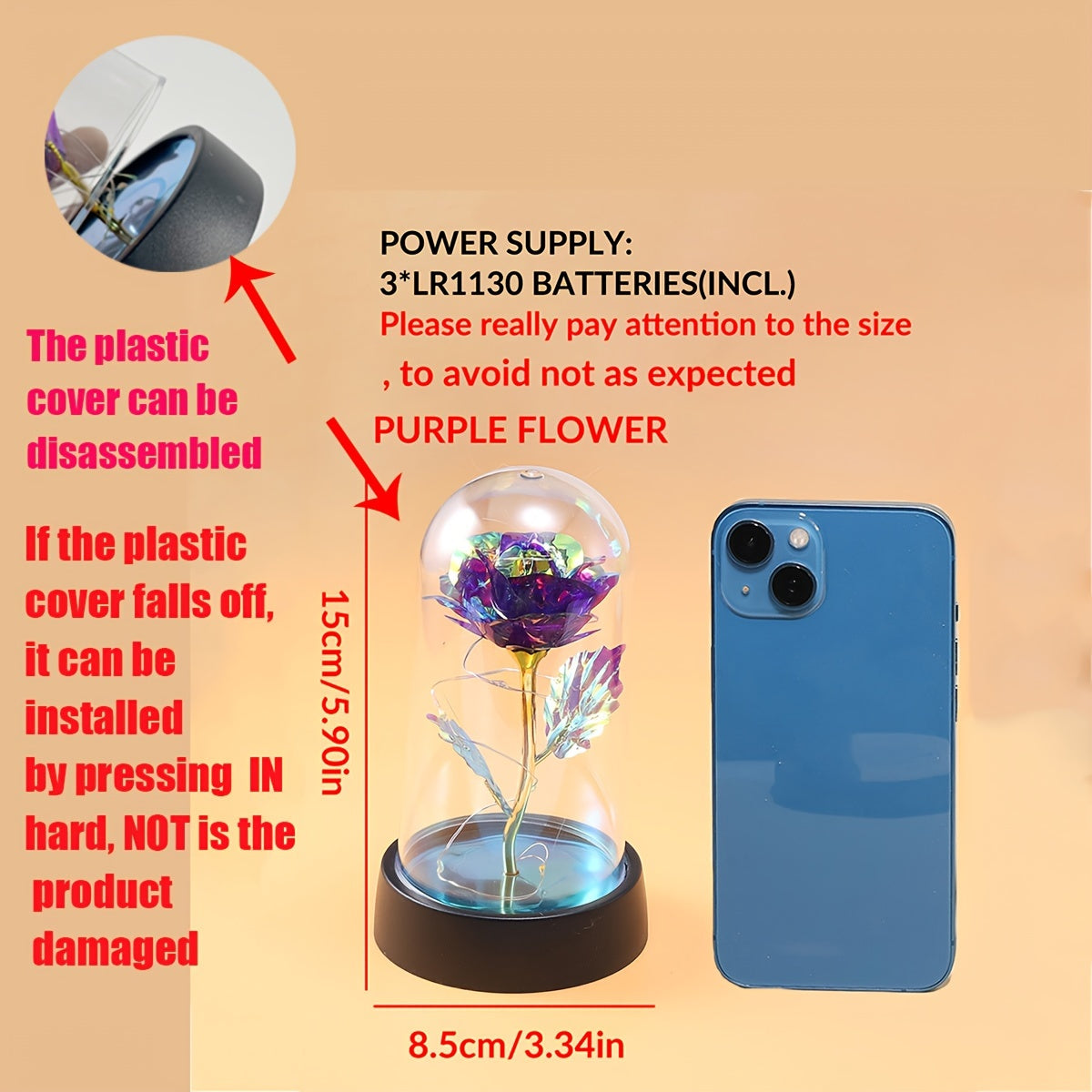GoldenRose - Elegant Rose Flower Lamp for Gifts and Decoration