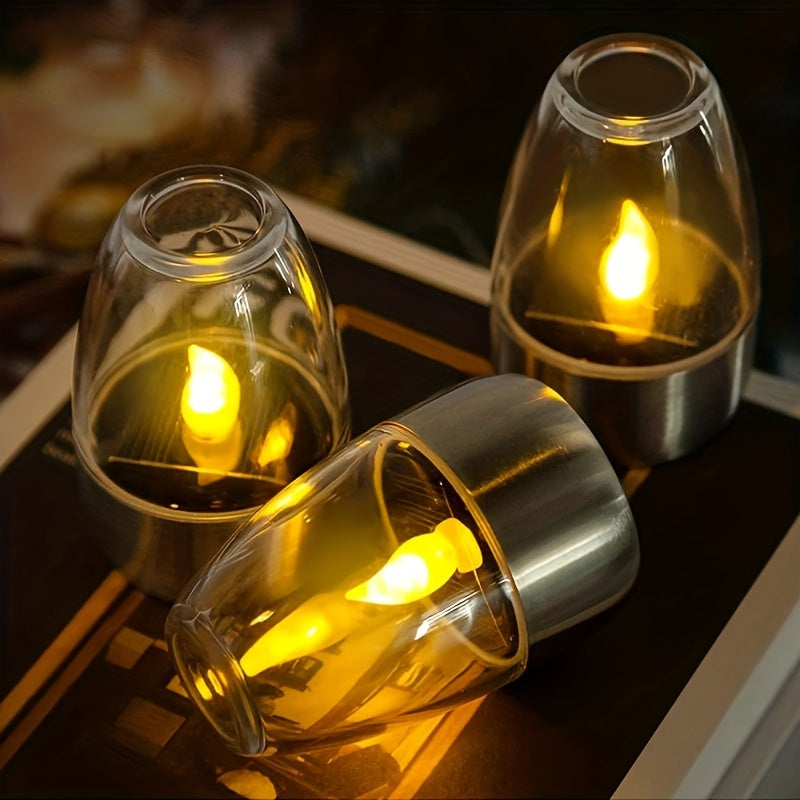 SolarCandle - LED Tea Light on Solar Energy, Decorative Warm White Candle Lamp